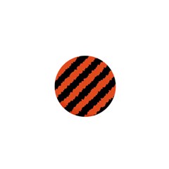 Black Orange Pattern 1  Mini Buttons