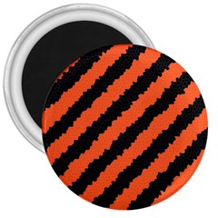 Black Orange Pattern 3  Magnets