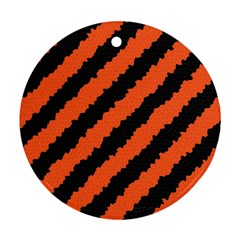 Black Orange Pattern Ornament (Round)