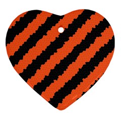 Black Orange Pattern Ornament (Heart)