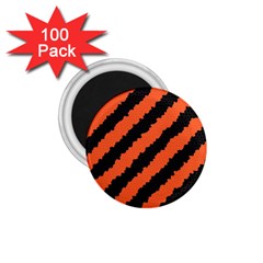 Black Orange Pattern 1.75  Magnets (100 pack) 