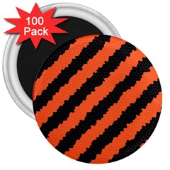 Black Orange Pattern 3  Magnets (100 pack)