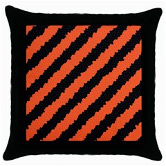 Black Orange Pattern Throw Pillow Case (Black)