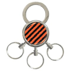 Black Orange Pattern 3-Ring Key Chains