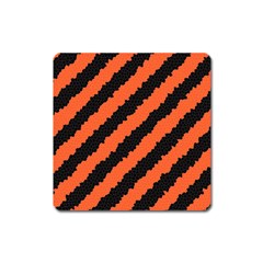 Black Orange Pattern Square Magnet