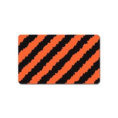 Black Orange Pattern Magnet (Name Card)