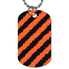 Black Orange Pattern Dog Tag (Two Sides)