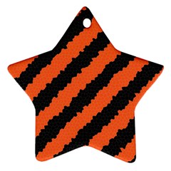 Black Orange Pattern Star Ornament (Two Sides)