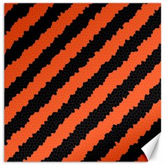 Black Orange Pattern Canvas 12  x 12  