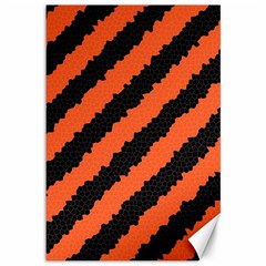 Black Orange Pattern Canvas 12  x 18  