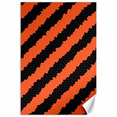 Black Orange Pattern Canvas 24  x 36 