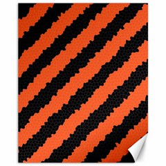 Black Orange Pattern Canvas 11  x 14  