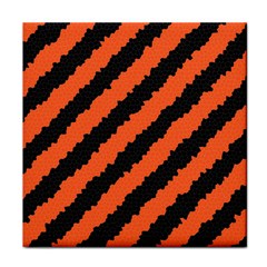 Black Orange Pattern Face Towel