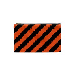 Black Orange Pattern Cosmetic Bag (Small) 