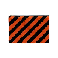 Black Orange Pattern Cosmetic Bag (Medium) 