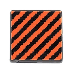 Black Orange Pattern Memory Card Reader (Square)