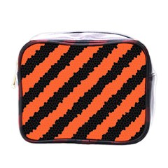 Black Orange Pattern Mini Toiletries Bags