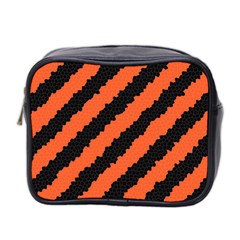 Black Orange Pattern Mini Toiletries Bag 2-Side