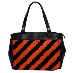 Black Orange Pattern Office Handbags