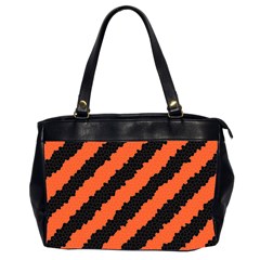 Black Orange Pattern Office Handbags (2 Sides)  by Celenk