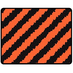 Black Orange Pattern Fleece Blanket (Medium) 