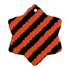 Black Orange Pattern Ornament (Snowflake)