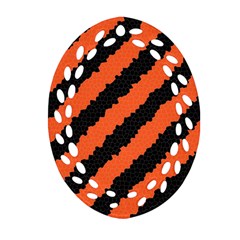 Black Orange Pattern Ornament (Oval Filigree)