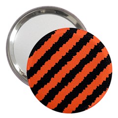 Black Orange Pattern 3  Handbag Mirrors