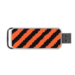 Black Orange Pattern Portable USB Flash (One Side)