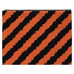 Black Orange Pattern Cosmetic Bag (XXXL) 