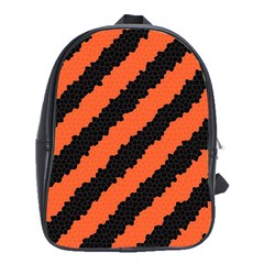 Black Orange Pattern School Bag (XL)