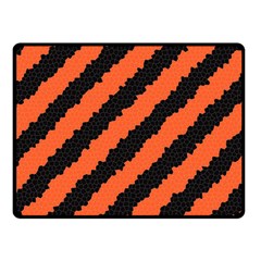 Black Orange Pattern Double Sided Fleece Blanket (Small) 