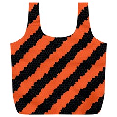 Black Orange Pattern Full Print Recycle Bags (L) 