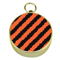 Black Orange Pattern Gold Compasses