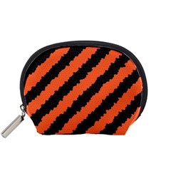 Black Orange Pattern Accessory Pouches (Small) 