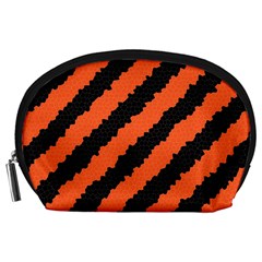 Black Orange Pattern Accessory Pouches (large)  by Celenk