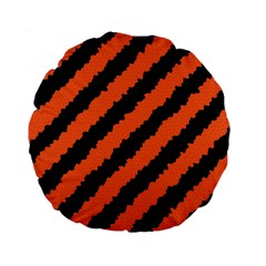 Black Orange Pattern Standard 15  Premium Flano Round Cushions