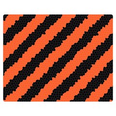 Black Orange Pattern Double Sided Flano Blanket (Medium) 