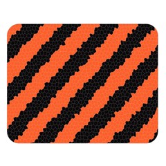 Black Orange Pattern Double Sided Flano Blanket (Large) 