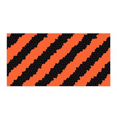 Black Orange Pattern Satin Wrap