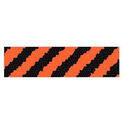 Black Orange Pattern Satin Scarf (Oblong)