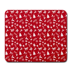 Red Christmas Pattern Large Mousepads by patternstudio