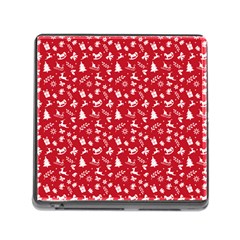 Red Christmas Pattern Memory Card Reader (square) by patternstudio