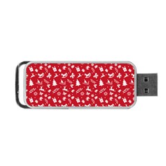 Red Christmas Pattern Portable Usb Flash (two Sides) by patternstudio