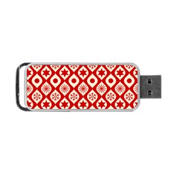 Ornate Christmas Decor Pattern Portable Usb Flash (one Side) by patternstudio