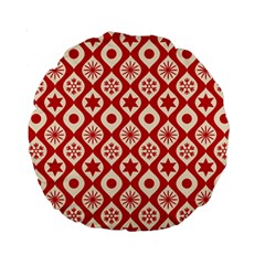 Ornate Christmas Decor Pattern Standard 15  Premium Round Cushions by patternstudio