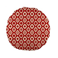 Ornate Christmas Decor Pattern Standard 15  Premium Flano Round Cushions by patternstudio