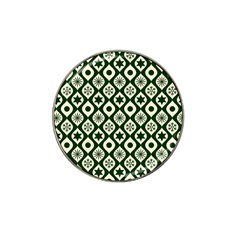 Green Ornate Christmas Pattern Hat Clip Ball Marker (4 Pack) by patternstudio