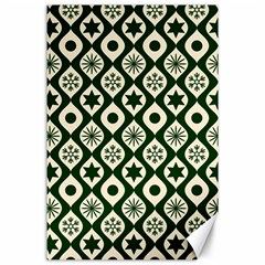 Green Ornate Christmas Pattern Canvas 24  X 36  by patternstudio