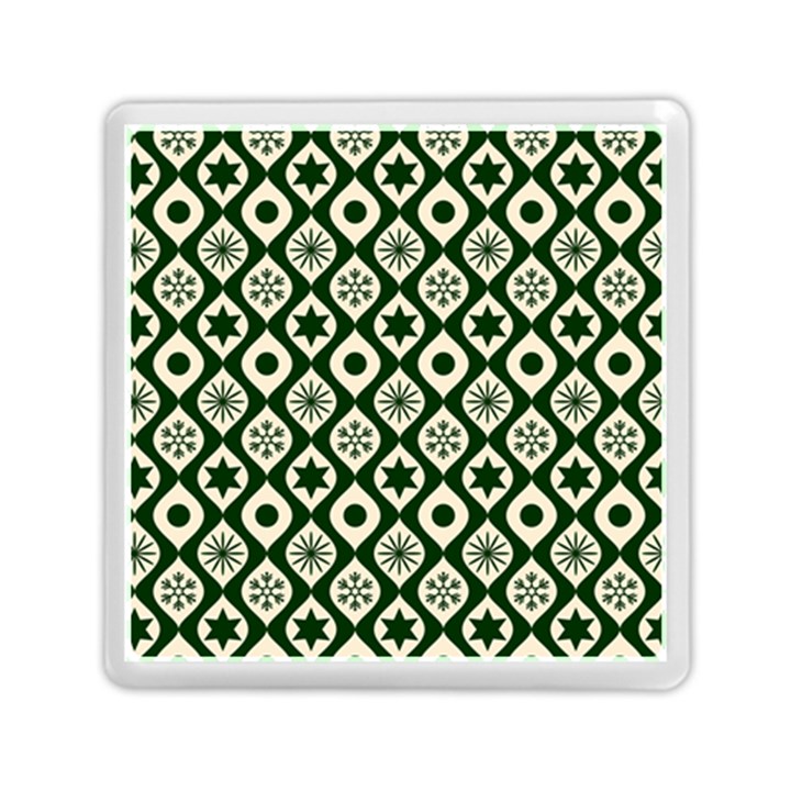 Green Ornate Christmas Pattern Memory Card Reader (Square) 